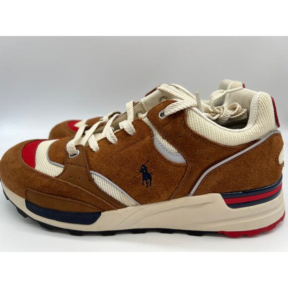 Polo Ralph Lauren Trackster 200 Shoes Brown Men’s 10.5 NEW - Picture 2 of 12